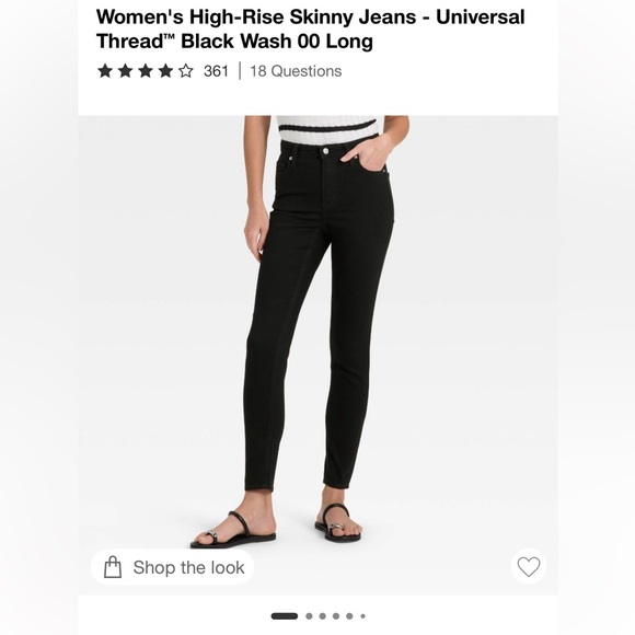 Universal Thread Denim - Universal Thread Black High-Rise Skinny Jeans - Slim Fit